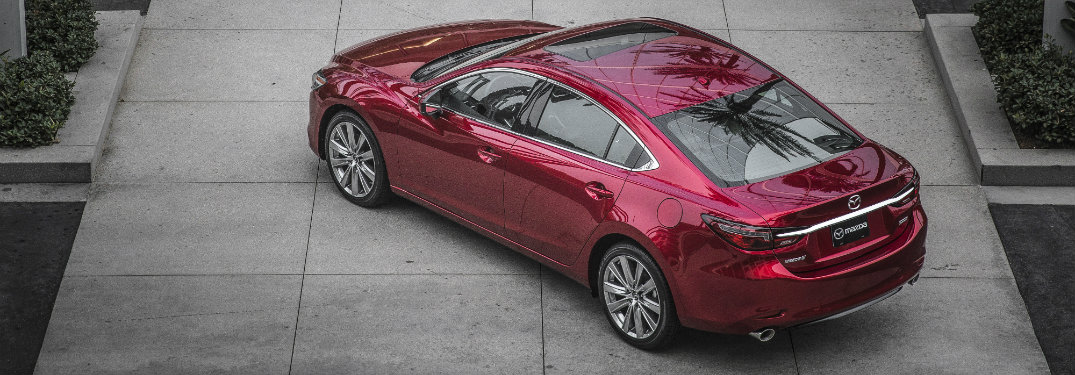 aerial view of red mazda6