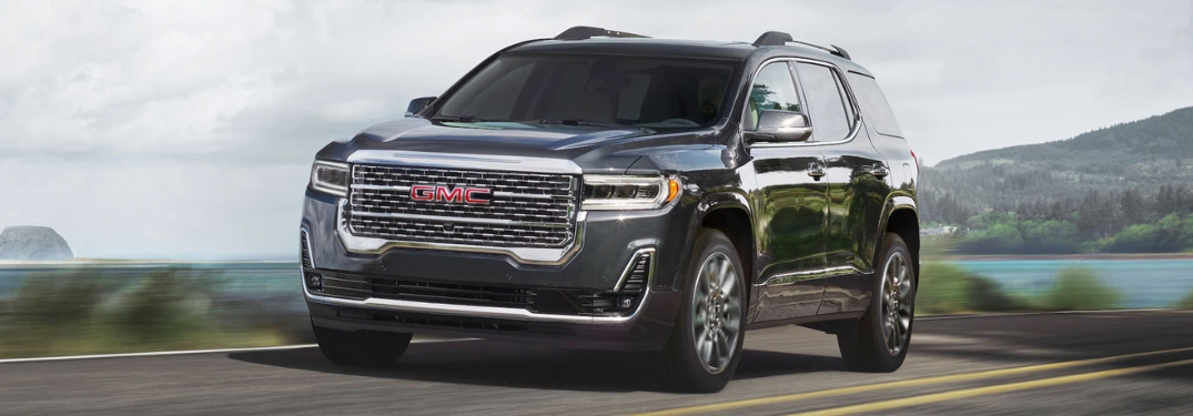 2020 GMC Acadia next to water