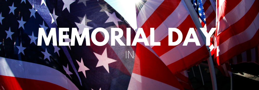 Memorial Day with Flags in Background