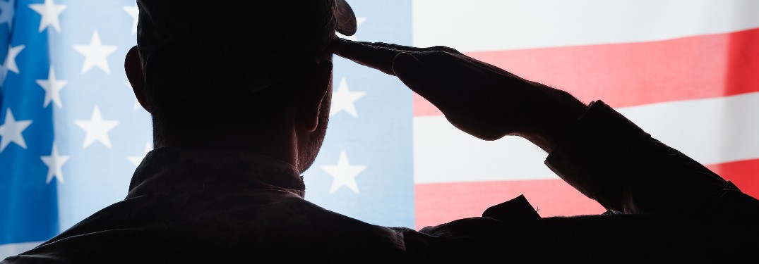 Military Personnel saluting the American Flag