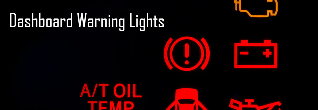 Dashboard Warning Lights written on Black Background with Red Indicators
