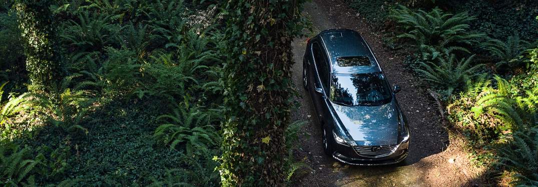 2020 Mazda CX-9 driving down a rural trail