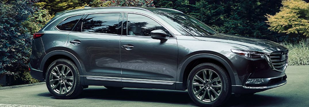 2020 Mazda CX-9 parked in a wooded parking lot