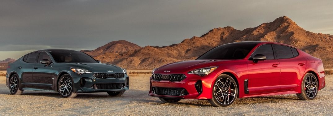 Two 2022 Kia Stingers parked together