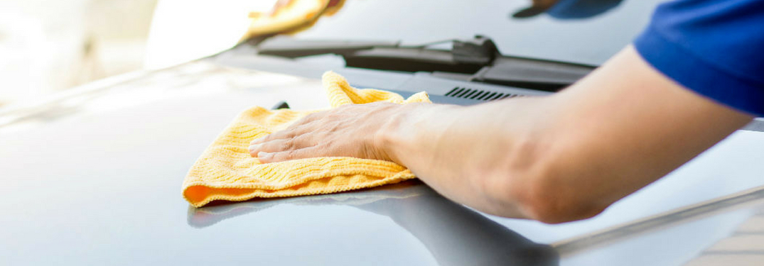 person drying car