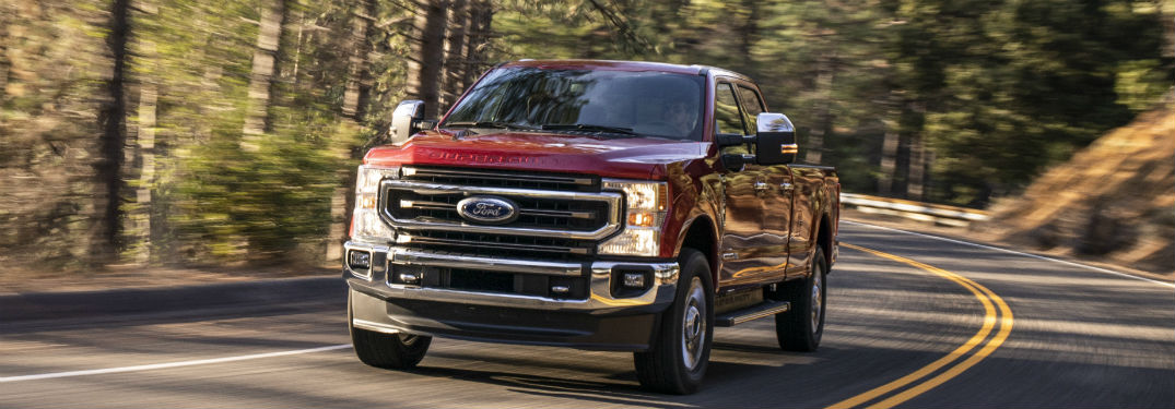 2020 Ford Super Duty driving down road