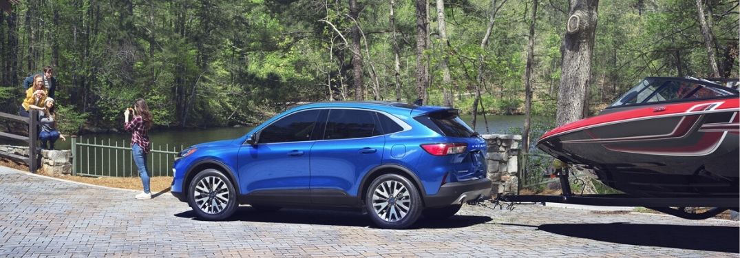 2020 Ford Escape towing a boat