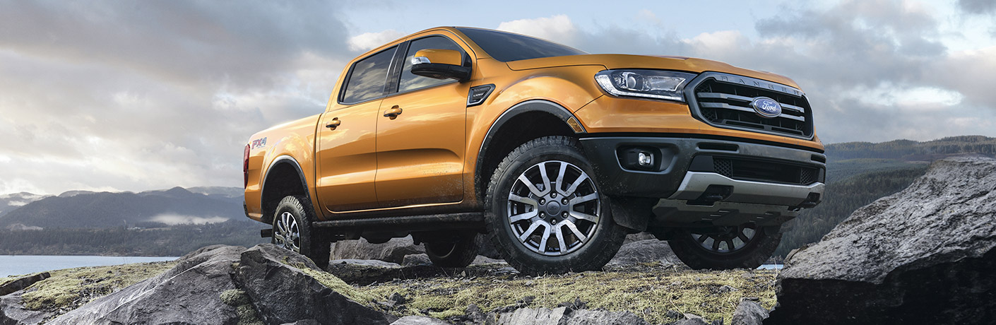 2020 Ford Ranger on grassy cliff