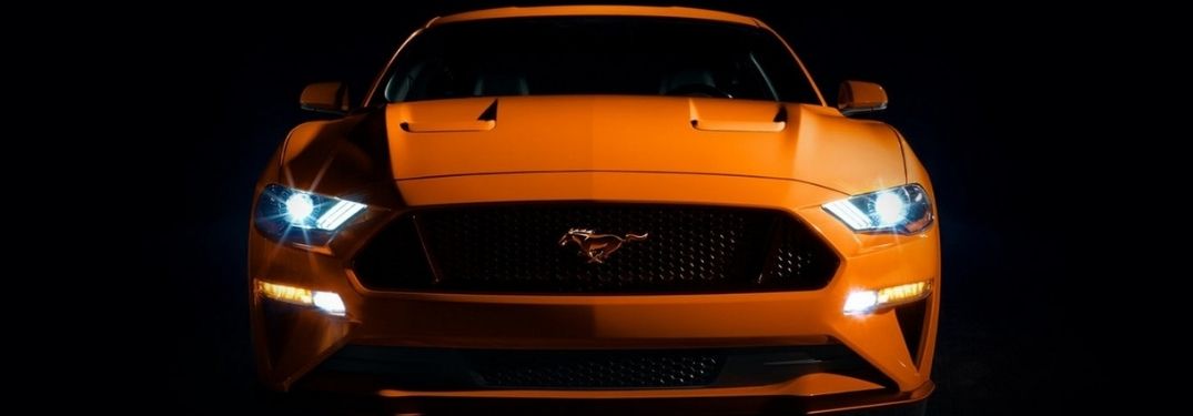 Ford Mustang in mustard color sleek look