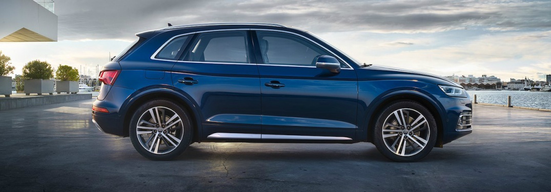 blue Audi Q5 side view