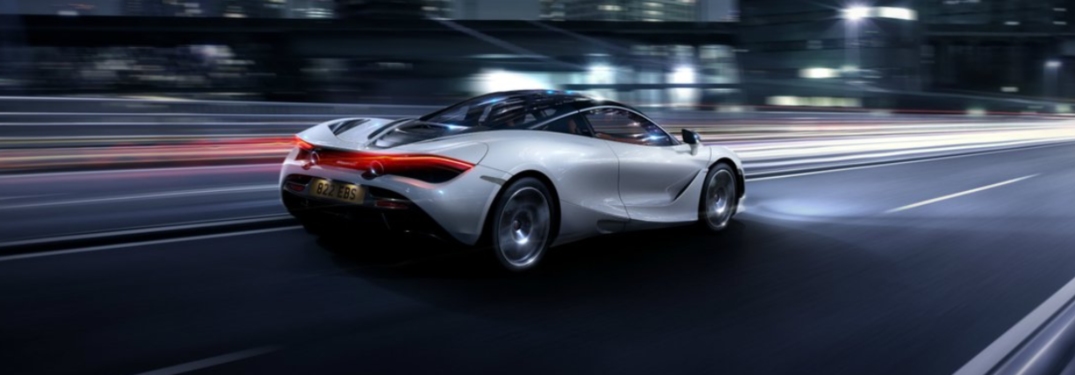 silver 2018 McLaren 720S back side view