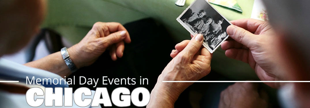Memorial Day events in Chicago with an old photograph being passed between hands