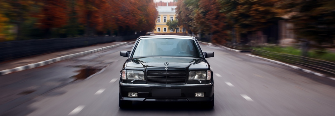 Classic Mercedes-Benz black front view