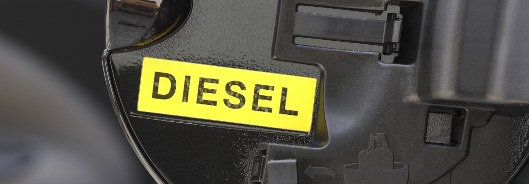 Diesel sticker on the inside of a fuel door