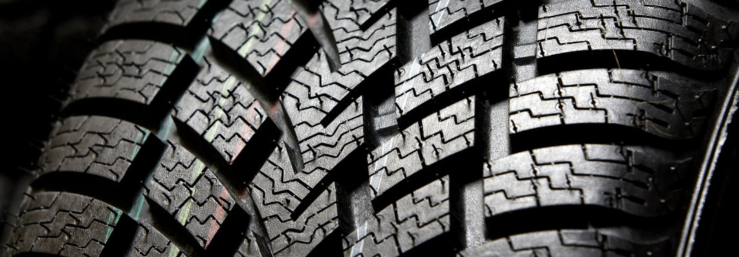 close up of black tire and treads