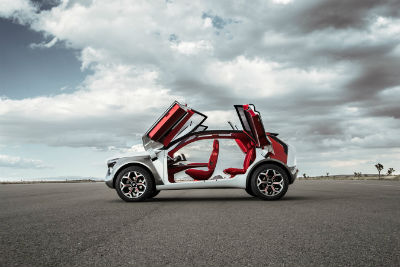 Kia Habaniro driver side butterfly doors open