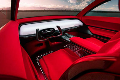 Kia Habaniro red interior front seat area