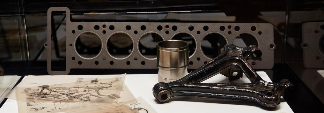 part of a Lamborghini engine and suspension