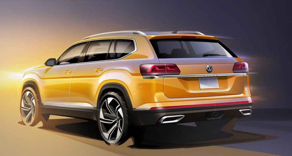 Rear view of the 2021 Volkswagen Atlas