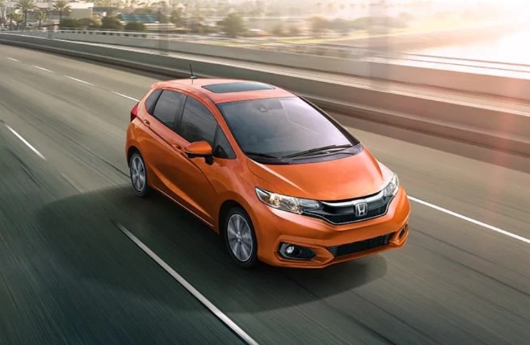 2020 Honda Fit driving on a highway
