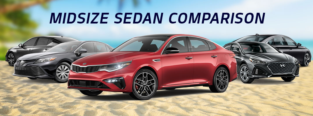 2019 midsize sedans Kia Optima Nissan Altima Toyota Camry Hyundai Sonata Honda Accord