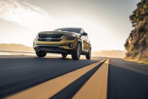 2021 Kia Seltos driving down road