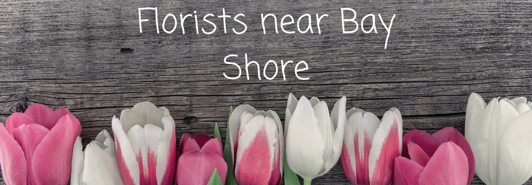 Tulips on wood board, Florists near Bay Shore