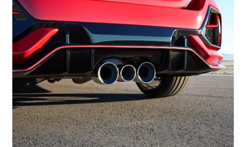 2020 Honda Civic Type R exterior rear shot closeup of exhuast