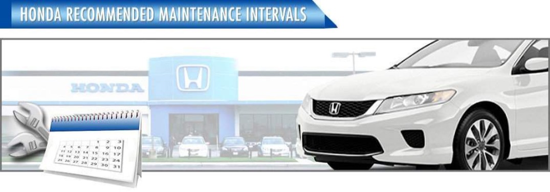 Honda Recommended Maintenance intervals banner at Atlantic Honda