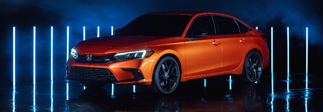 Next-Gen 2022 Honda Civic Prototype promo shot Twitch reveal with Solar Flare Pearl color option