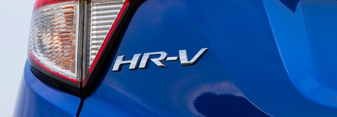 2021 Honda HR-V exterior closeup of model badging on rear bumper