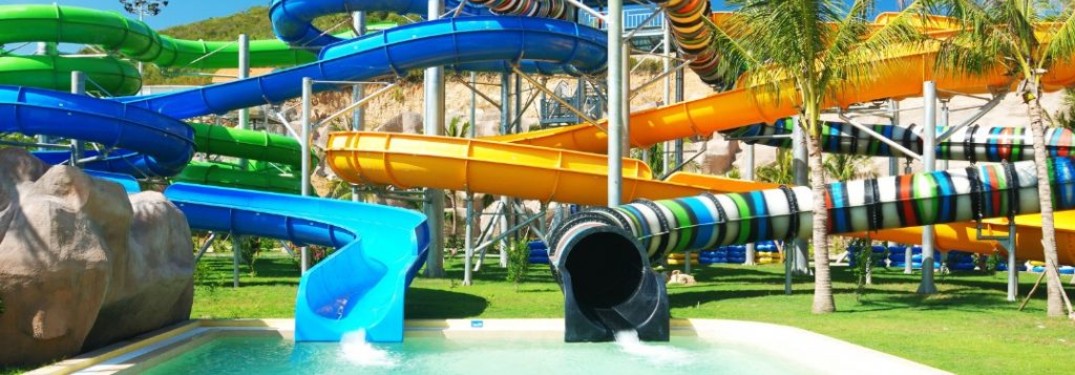 two slides at a water park