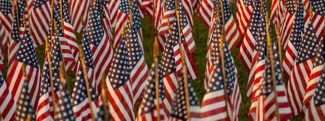 Memorial Day Banner with Small American Flags