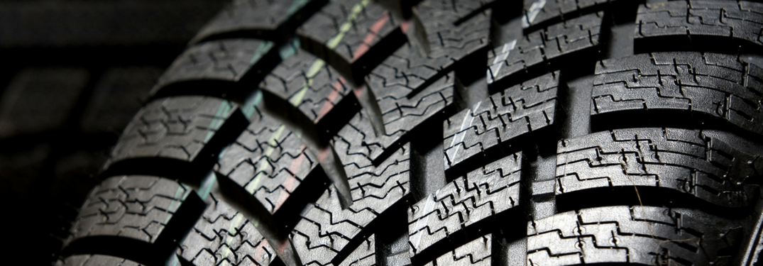 Closeup of tire treads