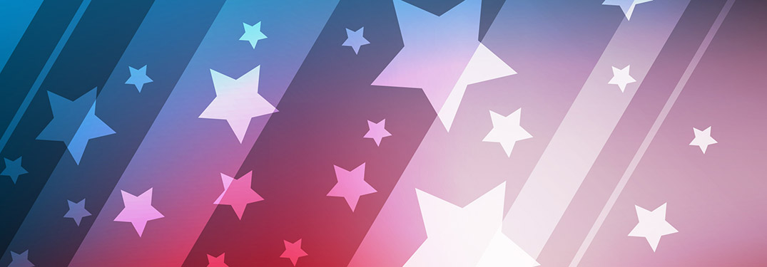 Stylized illustration of United States flag with stars and stripes