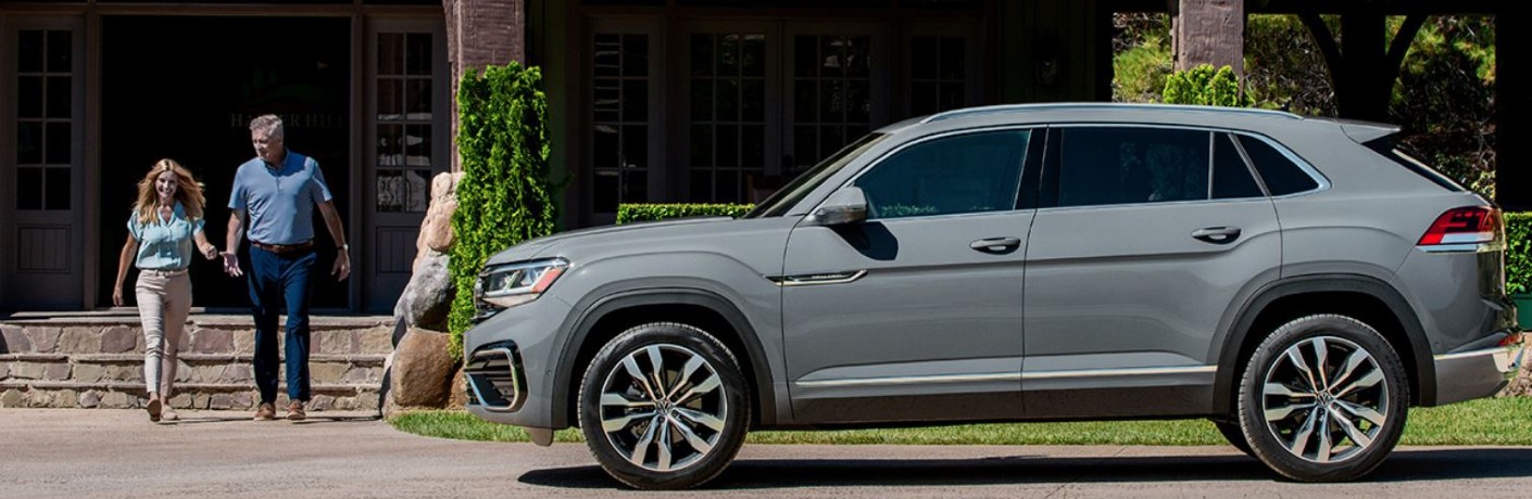 gray volkswagen atlas cross sport side view