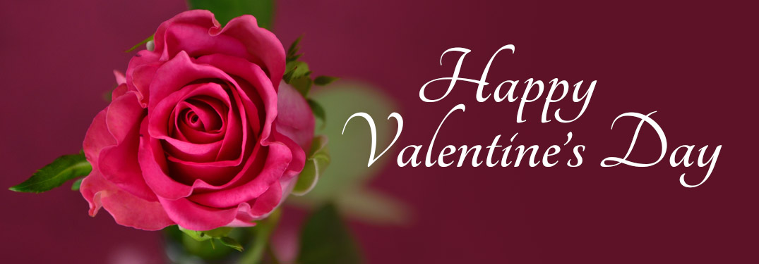 happy valentine's day next to a rose