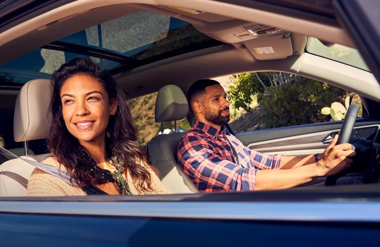 couple in VW vehicle