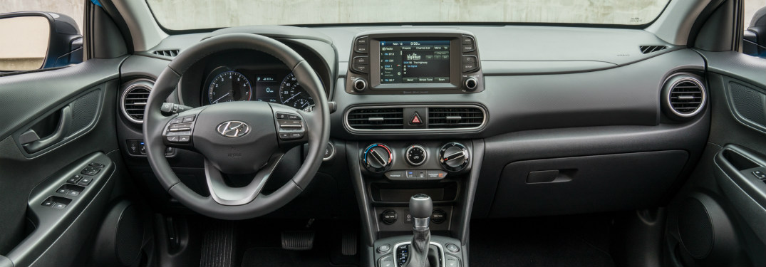 2018 Hyundai Kona interior steering wheel and dash