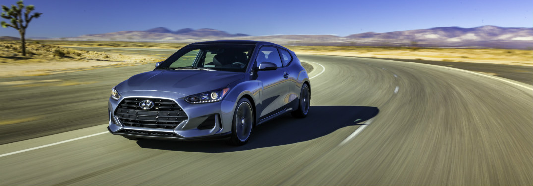 2019 Hyundai Veloster driving down road