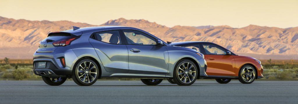 2019 hyundai veloster and veloster turbo side by side