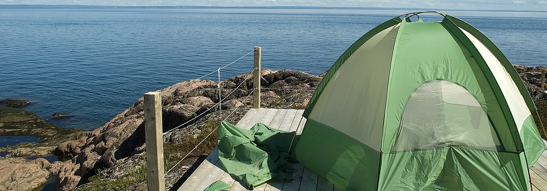 Tent overlooking the ocean