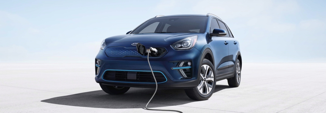 2019 Kia Niro EV blue front view charging