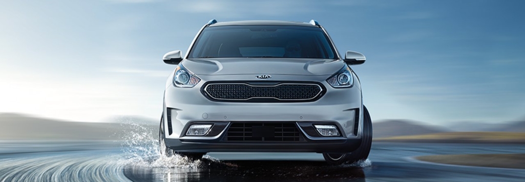 2019 Kia Niro silver front view in water