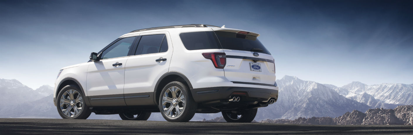 2018 Ford Explorer parked near a mountain