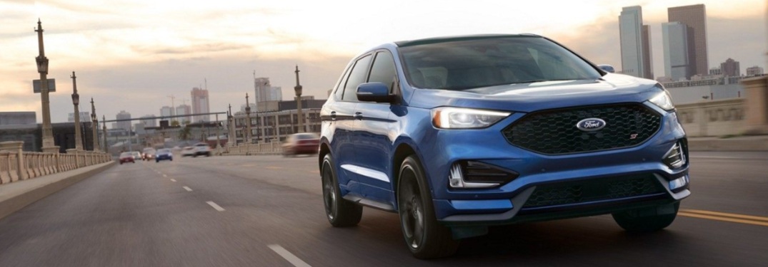 2019 Ford Edge driving down a highway