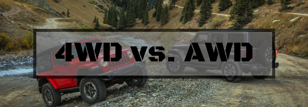 All-wheel drive vs four-wheel drive header with two Jeep models