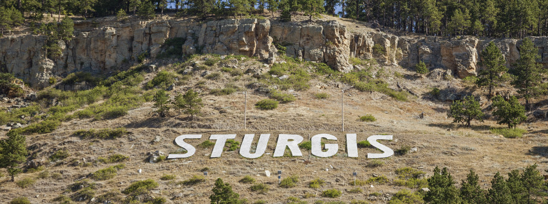 Hillside with Sturgis sign