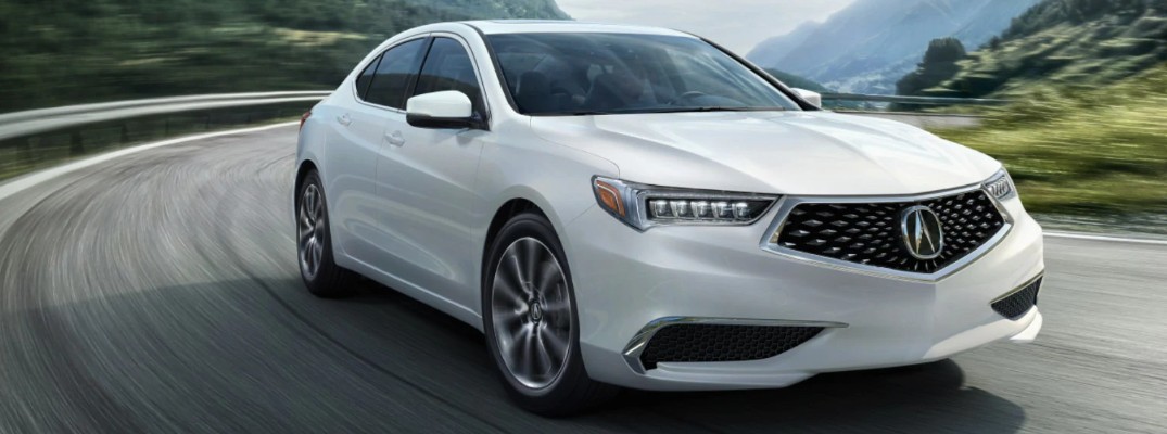 Exterior view of a white 2020 Acura TLX