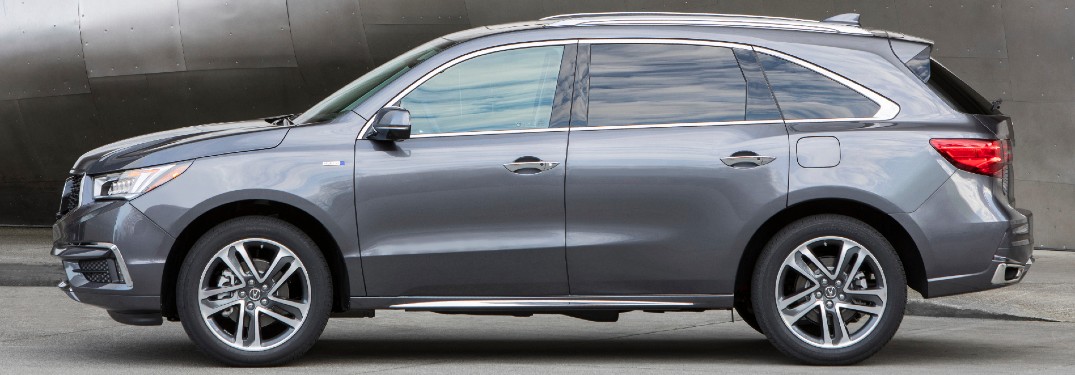 Side view of grey 2020 Acura MDX